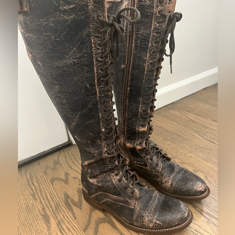 Bed stu distressed lace up boots - Cobbler Series